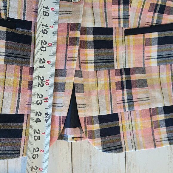 Tommy Hilfiger Patchwork Plaid Blazer Jacket Elbow Patches 8 Preppy Acadamia - Picture 7 of 9